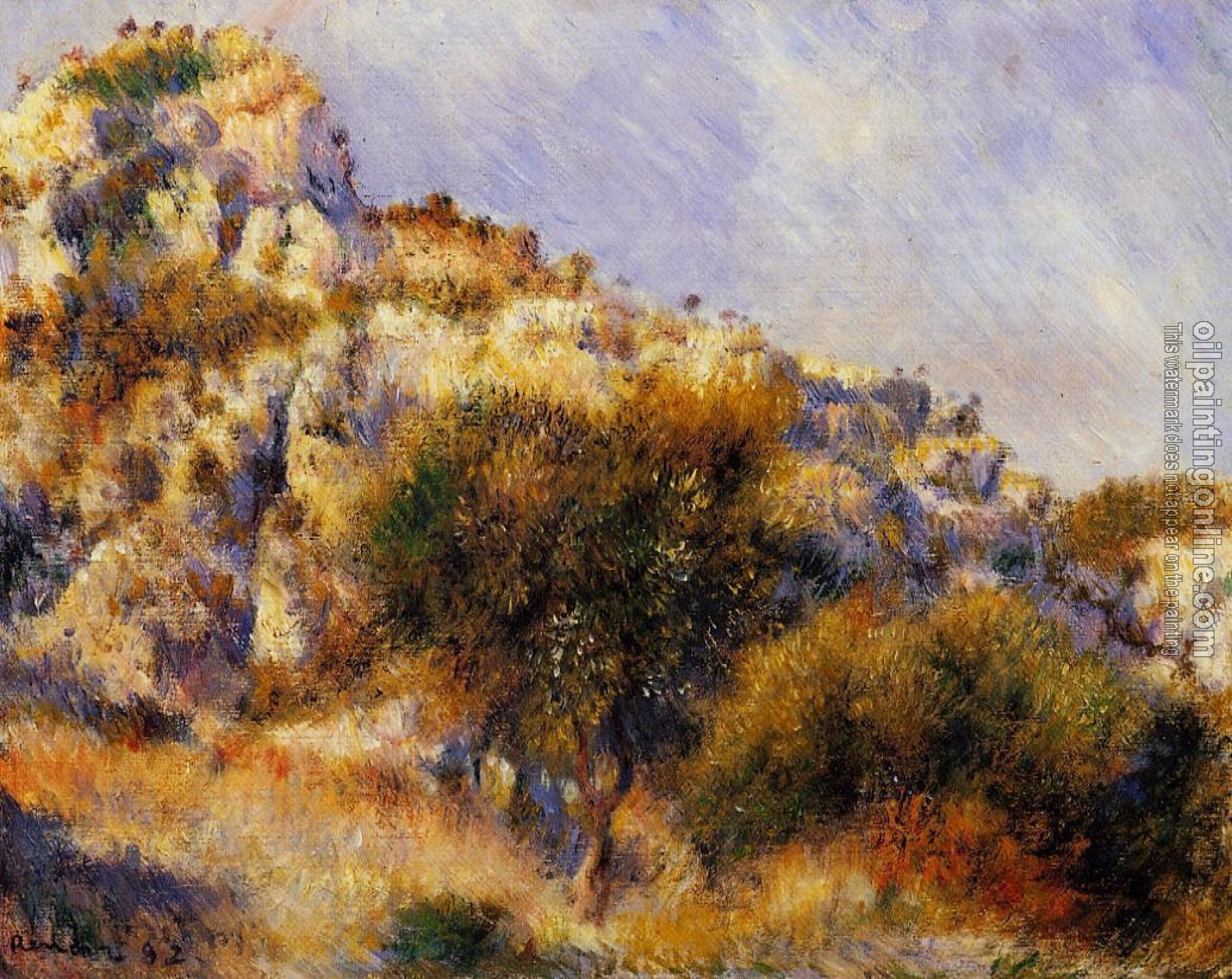 Renoir, Pierre Auguste - Rocks at l'Estaque